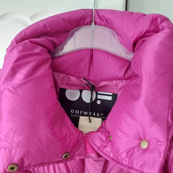Oofwear The Shapes' Lab Fuchsia Pink Puffer Jacket Women's Size 14 BNWT - Picture 4 of 16
